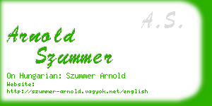 arnold szummer business card